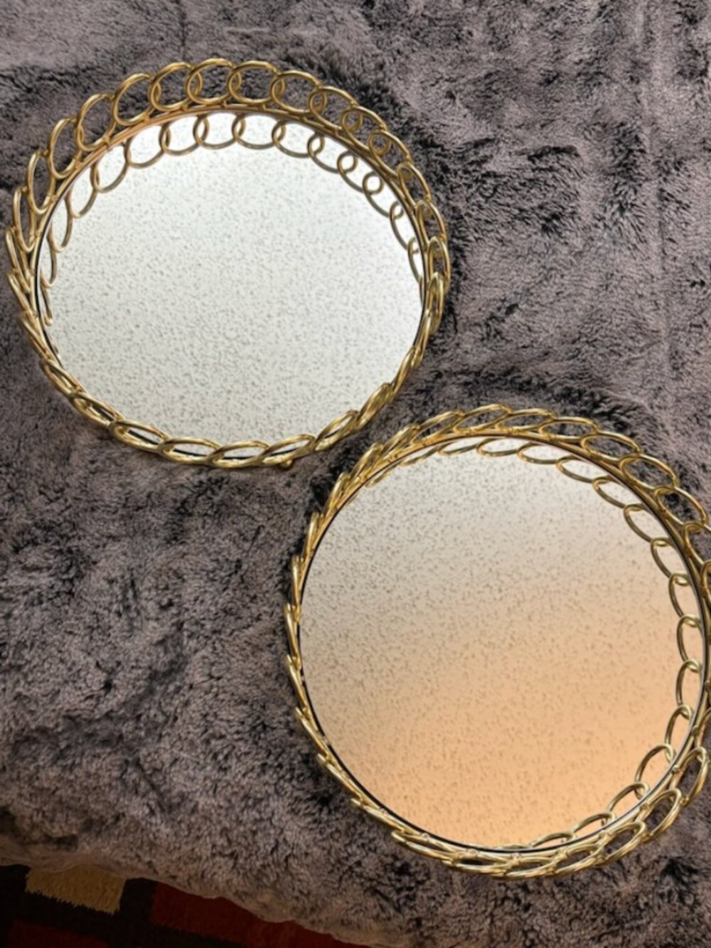 (2) Round Decorative Trays